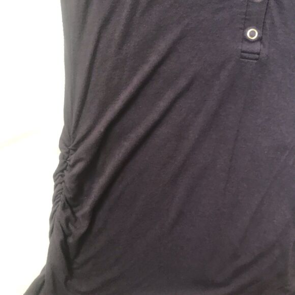 NOM Maternity Shirt Sz XS Purple Henley Button Front Short Sleeve Stretch Scoop - Picture 4 of 8